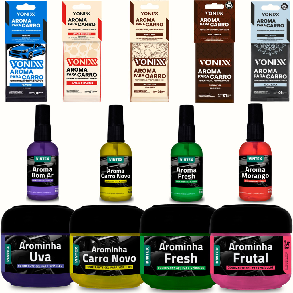 Arominhas Cheirinhos Para Carro e Ambientes Spray Gel Sache Vintex Vonixx