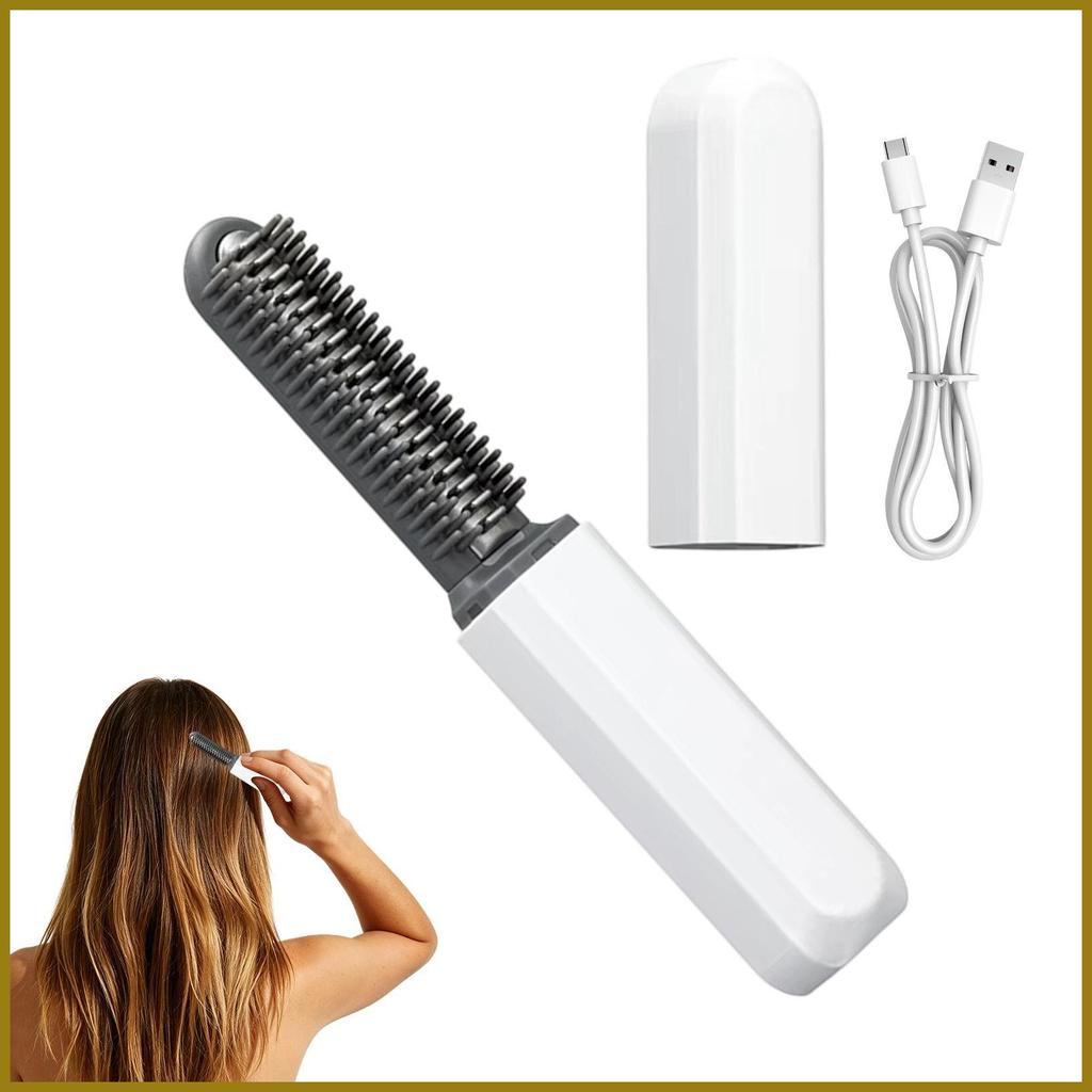 Mini Alisador De Cabelo Sem Fio Alisamento Curling Portátil Recarregável Escova Aquecida Para Mulher Fuanbr