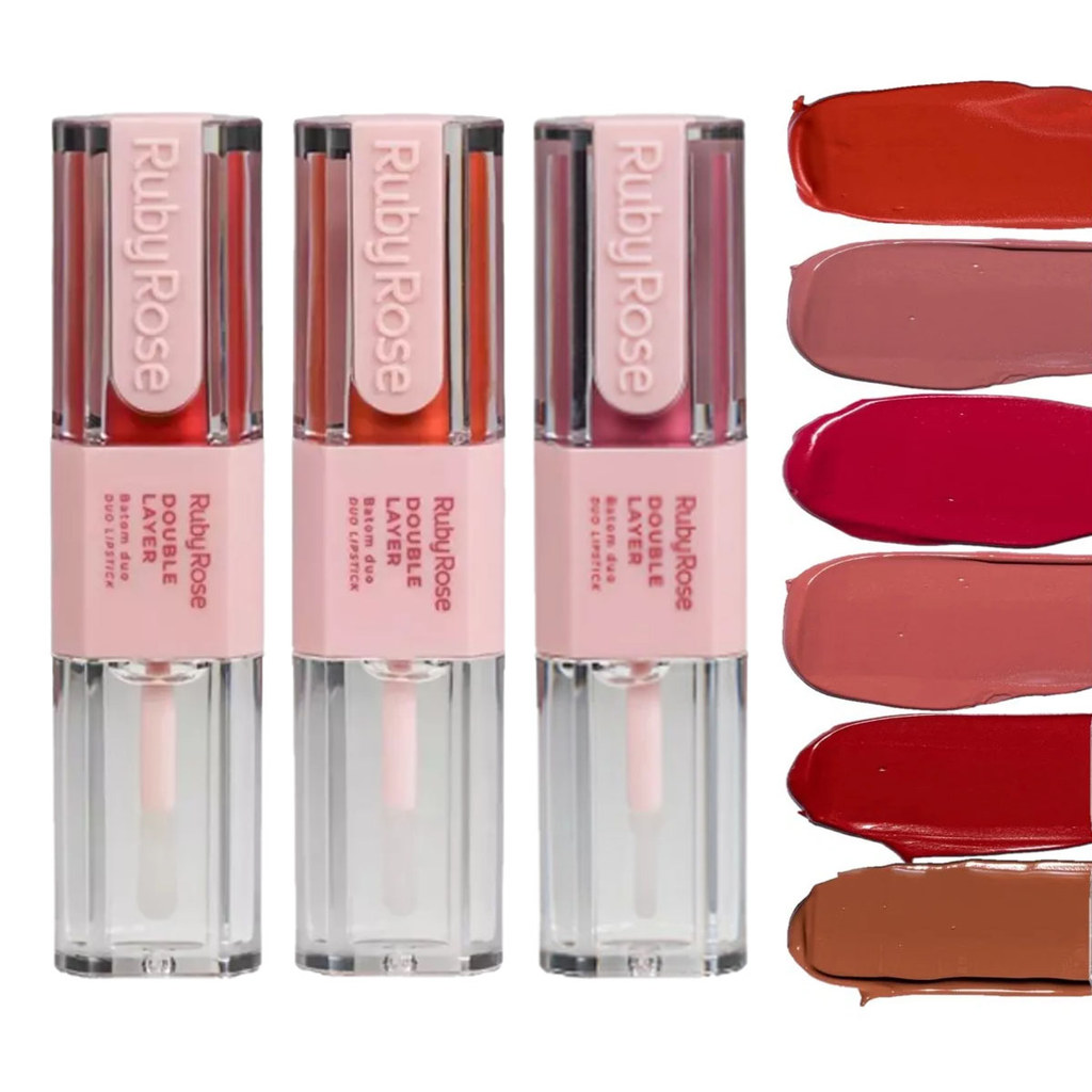 Batom Duo Ruby Rose Double Layer Hbl6102