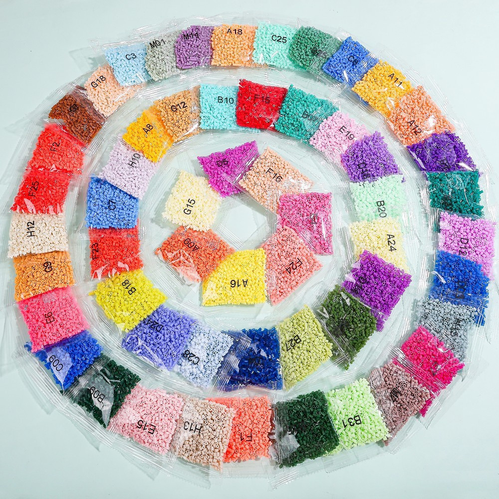 Kit de 1000 peças de contas de pérola, 2,6 mm, para arte pixelada Hama Perler, quebra-cabeça DIY para crianças, alta qua