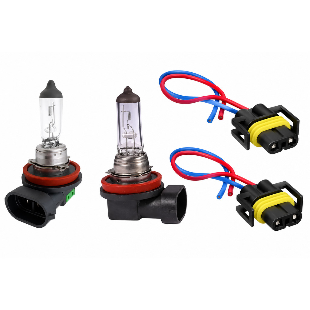 Kit 2 Lampada Farol Aalto Baixo Milha H11 12v e 2 Chicote da Lampada H11