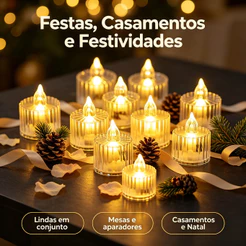 10 Velas De Led Decorativa Para Ornamentação De Festas e Qualquer Tipo De Eventos e Decoração De Casa