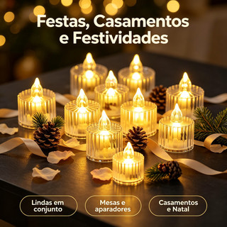 10 Velas De Led Decorativa Para Ornamentação De Festas e Qualquer Tipo De Eventos e Decor…