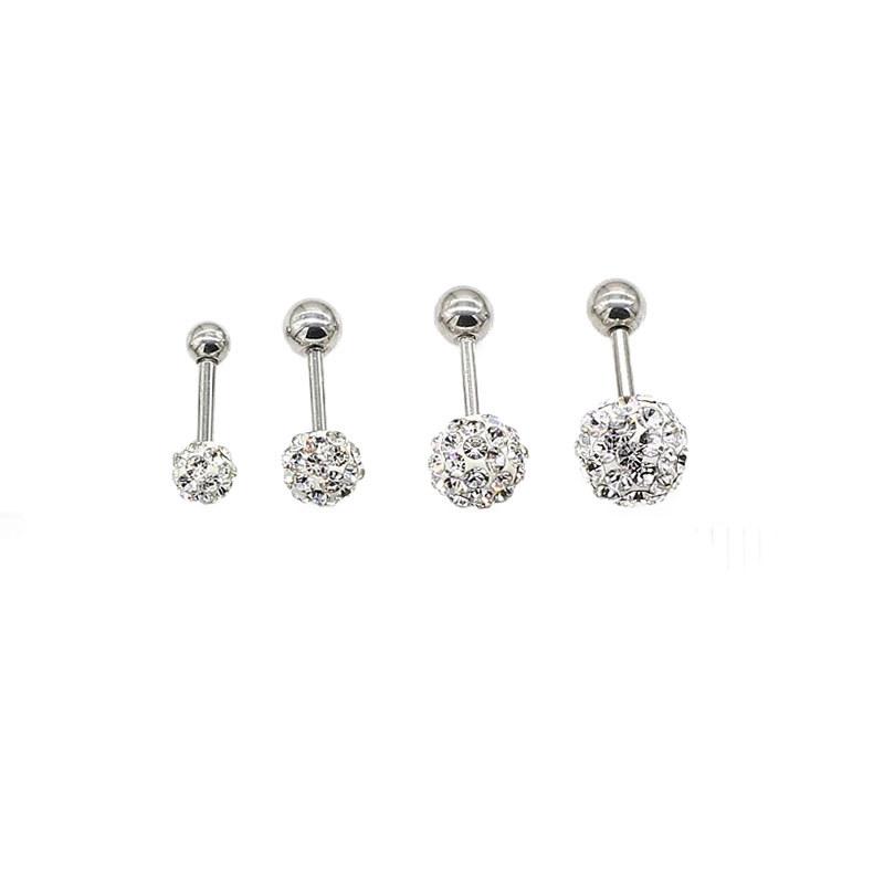 Branco Shambala lama diamante cheio de diamante elegante brincos de aço titânio pequenos brincos de orelha brincos de bo