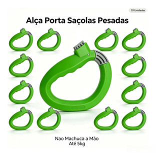 Alça Porta Sacola de Compras Resistente com Gancho Metálico, Anti Dor na Mão, Portátil para Supermercado, Ecobag