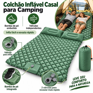 colchão inflável casal automático para acampar 190cm*120cm - Cama Dobravel Portatil