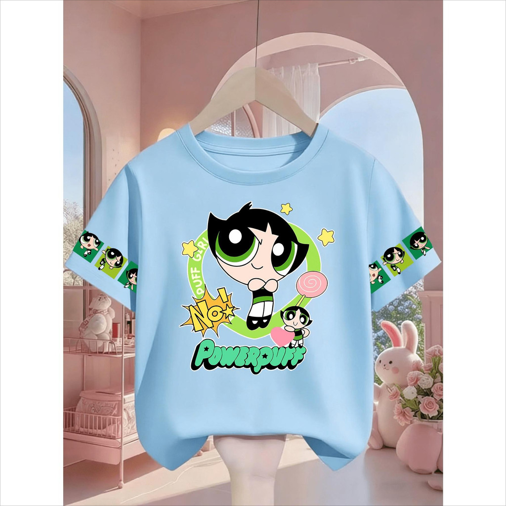 Camiseta T-shirt Feminina 100% Algodão Premium Docinho Superpoderosas Tendência Confortável