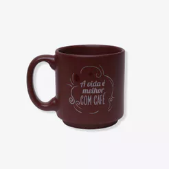Caneca Mini Tina A Vida é Melhor com Café - Zonacriativa