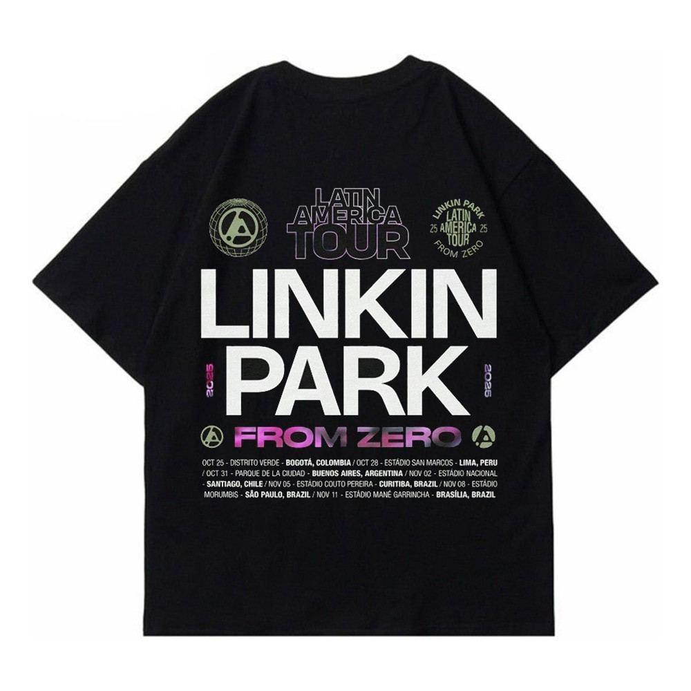 [Camiseta Premium em Algodão Puro]NVR Camiseta Unissex Oversized Linkin Park From Zero Tour Banda Rock Show Algodão Prem