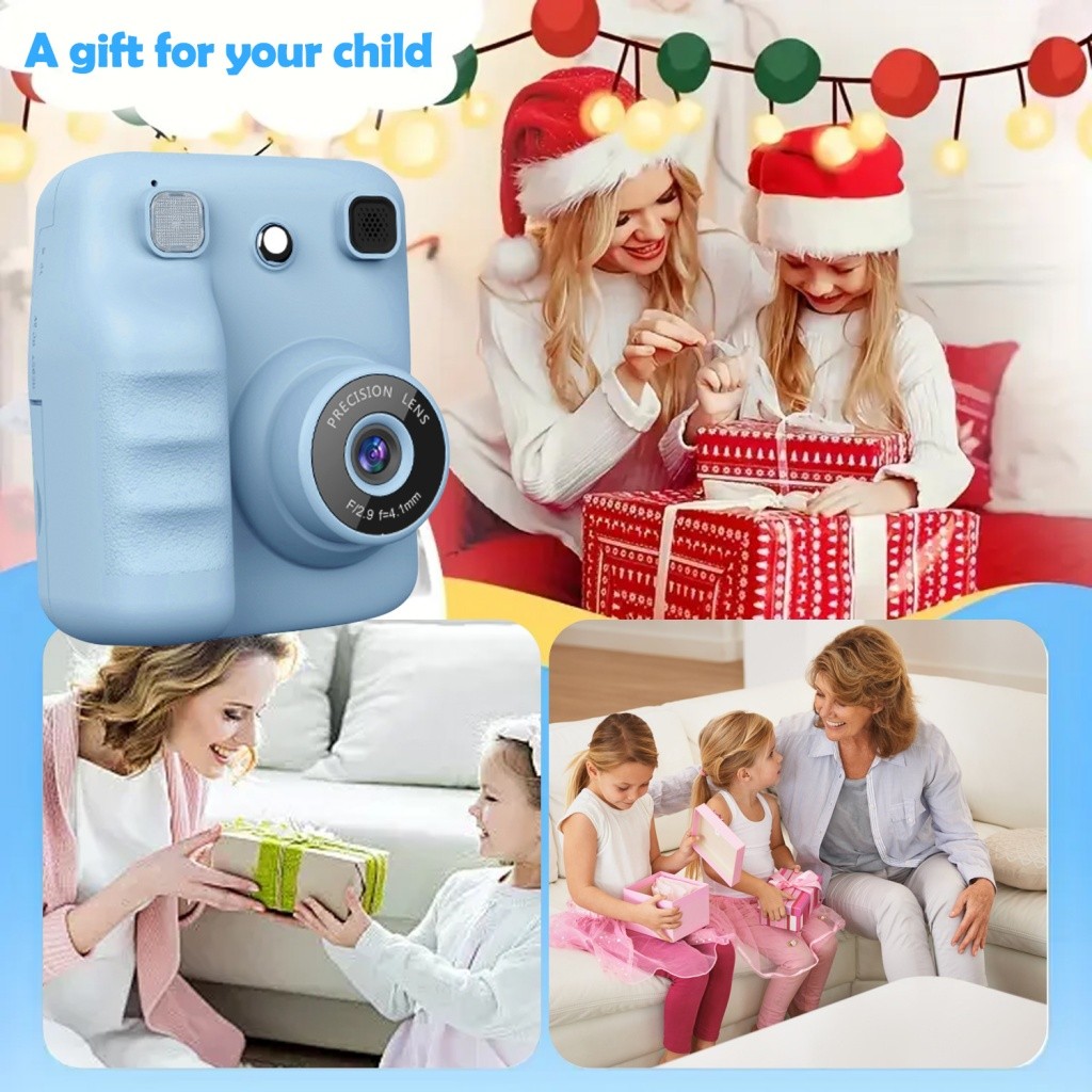 Crianças Câmera Instantânea Impressão Foto HD 1080P16X Zoom Música Filmadora Divertido Jogo Brinquedo Natal Presente Ani — imagem 2 de 2