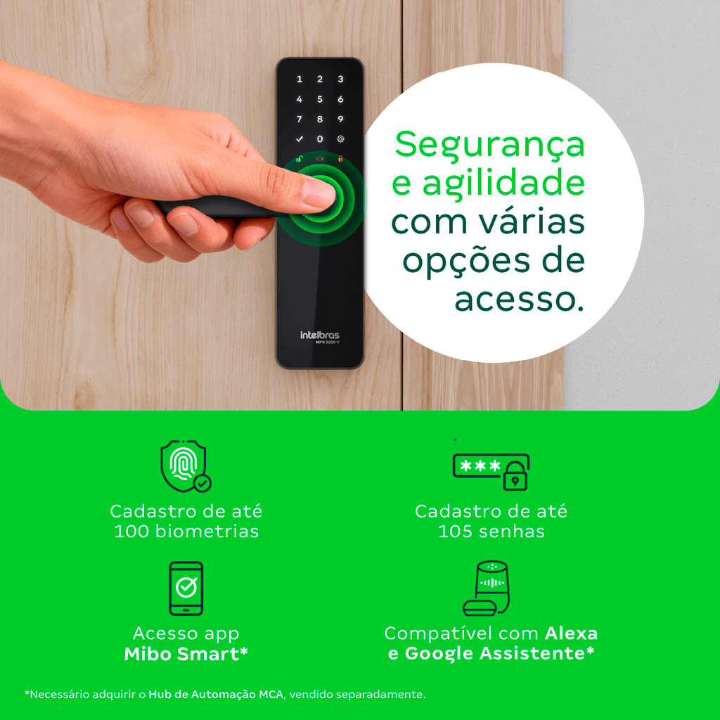 Fechadura Inteligente de Embutir Intelbras com Maçaneta MFR 3000 V — imagem 2 de 2