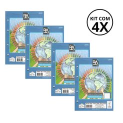 Kit 04 Refil Para Caderno Argolado Colegial 80 Folhas 56g/m² - JANDAIA