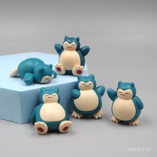 5 Pcs/Conjunto 1.8-3cm Figuras de Anime Snorlax DIY Kawaii Cartoon Pocket Monster Versão Q Decoração de Bolo Figuras de 