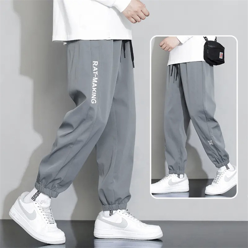 2026 calças finas masculinas verão estilo fino 2026 All-Match Casual Street Wear solto mais magro olhar empacotado calça