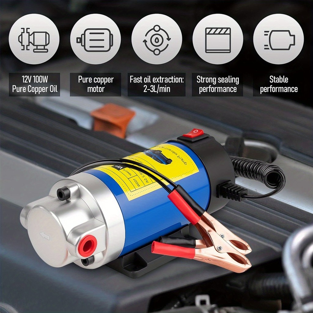 Bomba de óleo elétrica - Extrator de óleo de carro portátil 12V / 24V / Bomba de transporte / Óleo / Bomba de sucção de 