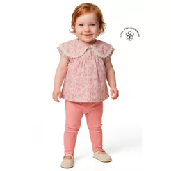 Conjunto Bebê Menina Floral Malha Linho Colorittá Rosa