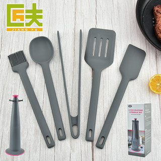 Versão coreana utensílios de cozinha de silicone conjunto de 6 peças conjunto de utensílios de cozinha de silicone colhe