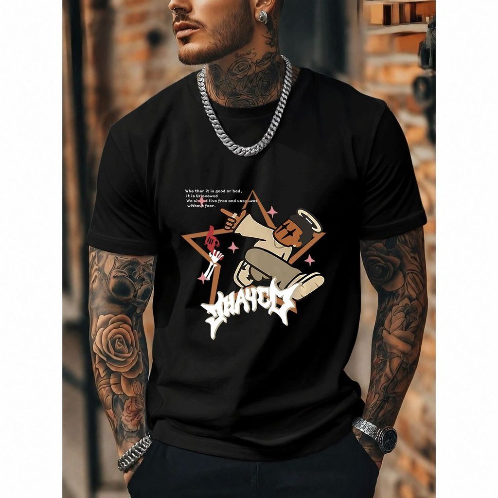 [Premium Algodão Puro]CA Camiseta Oversized Streetwear Masculina e Feminina, Estampa Hip - Hop, Casual, 100% Algodão