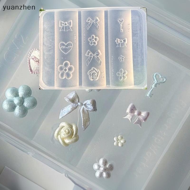 Molde De Silicone 3D Para Arte Em Unhas , Arco Criativo , Flor , Rosa , Padrão De Chave , Ferramenta De Manicure Profiss