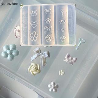Molde De Silicone 3D Para Arte Em Unhas , Arco Criativo , Flor , Rosa , Padrão De Chave , Ferramenta De Manicure Profiss