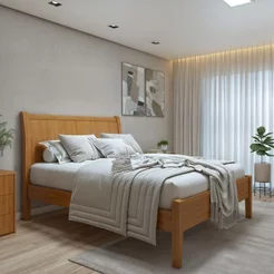 Cama Queen 160cm Classic Amêndoa Mel Queen