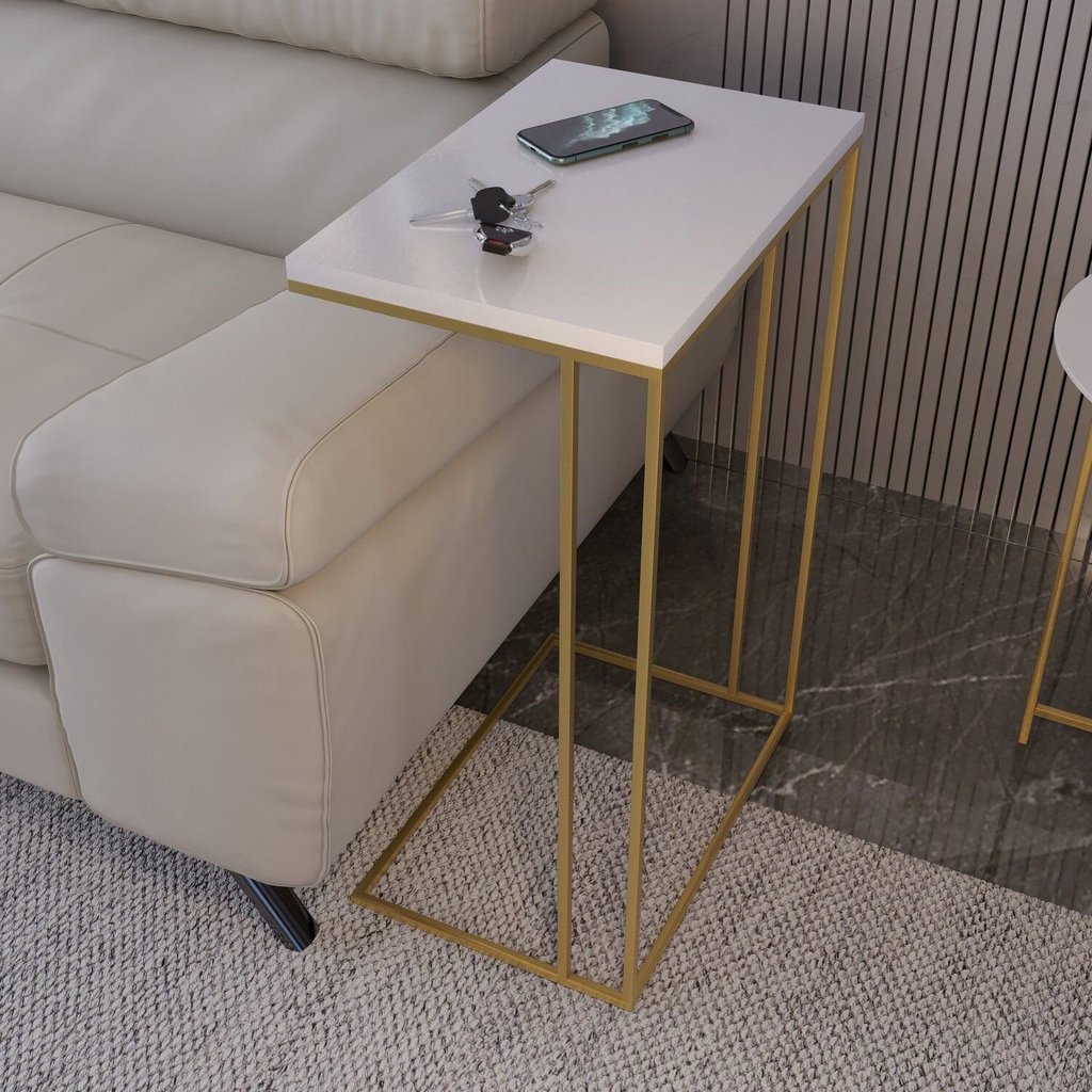 Mesa Lateral Greco 100% MDF 67cm x 45cm x 30cm Branco