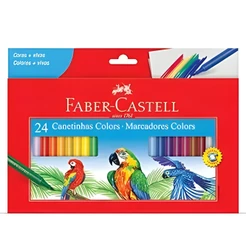 Caneta Hidrográfica Faber-Caste Com 24 Cores Estojo 15.0124CZF