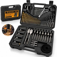 Kit 103 Peças Brocas Para Furadeira Parafusadeira Bits Pontas Soquetes Serra Copo Com Maleta