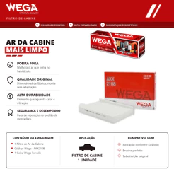 Filtro Do Ar condicionado cabine RENEGADE TORO COMMANDER COMPASS – Wega AKX2108