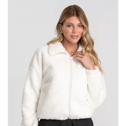 Jaqueta Feminina Bomber Carneirinho Dianna Off White