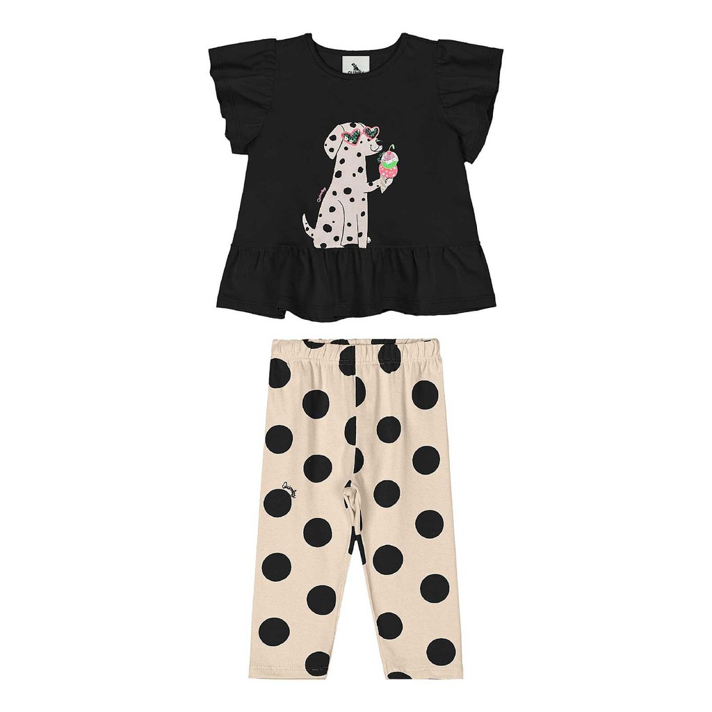 Conjunto Blusa e Legging Bebê Menina Quimby em Oferta na Shopee