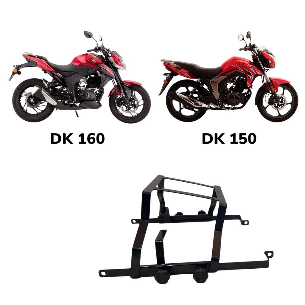 Suporte De Caixa Baú para Moto DK 150 e 160 com Regulagem para Garupa | Trava Mais
