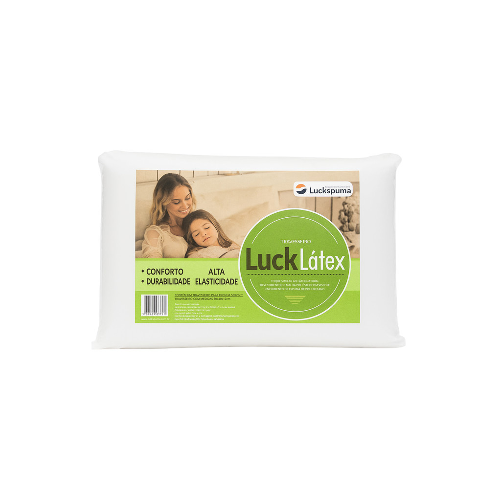 Travesseiro Luck T-Látex Espuma Alta Densidade 60x40x12cm – Firme E Confortável em Oferta na Shopee