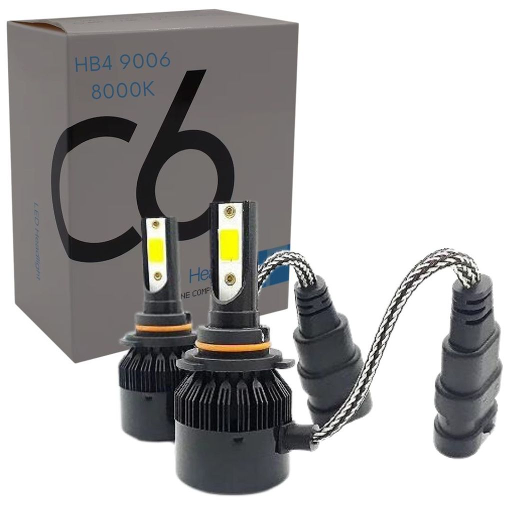 PAR LAMPADAS SUPERLED C6 BLACK MODELO HB4 9006 12V 24V 8000K em Oferta na Shopee