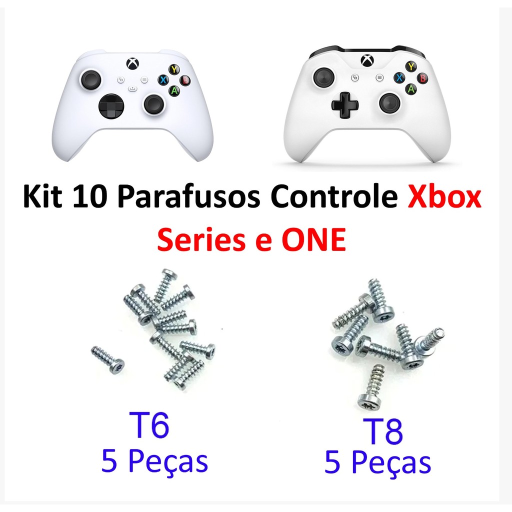 Kit 10 Parafusos T6 e T8 Reposição Para Controle Xbox Series, ONE, Elite