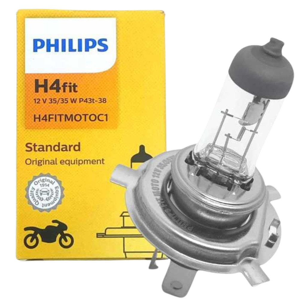 Lâmpada Farol H4 (MOTO)  original Philips Fit 35/35w 12v 4.300K em Oferta na Shopee