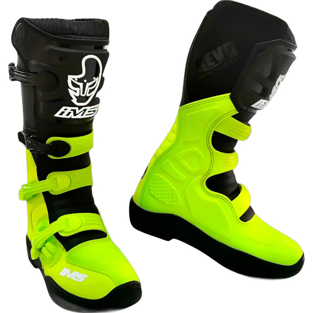Bota IMS Revolution 2025 Preto / Fluor Motocross Enduro Proteção Rally