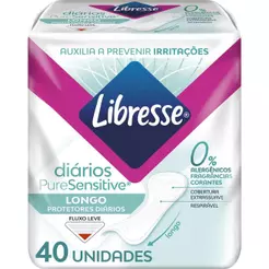 Protetor Diário Libresse Pure Sensitive Longo 40 unidades