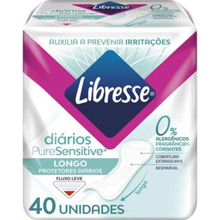 Protetor Diário Libresse Pure Sensitive Longo 40 unidades em Oferta na Shopee