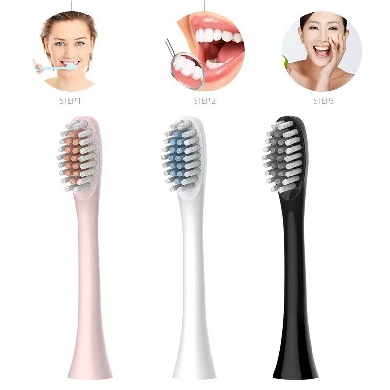 Escova De Dentes Elétrica Recarregável Sonic IPX7 Com 4 Cabeças Cor Branco E Preto b