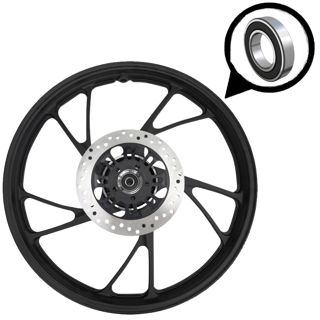 RODA DIANTEIRA TITAN150 FAN150 2004 2013 PE DE GALINHA PRETO FREIO DISCO SHIVER