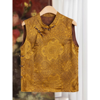 Estilo jovem novo estilo chinês estilo curto seda perfumada nuvem gaze colete feminino 2025 verão melhorado Cheongsam go