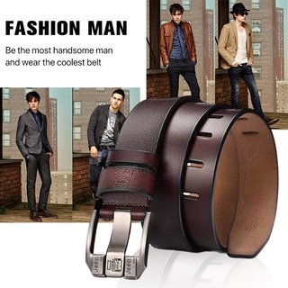 [Fivela Durável] Cinto Masculino/Jeep/Estilo Retro/Cinto de Couro/Fivela Pin/Cowboy