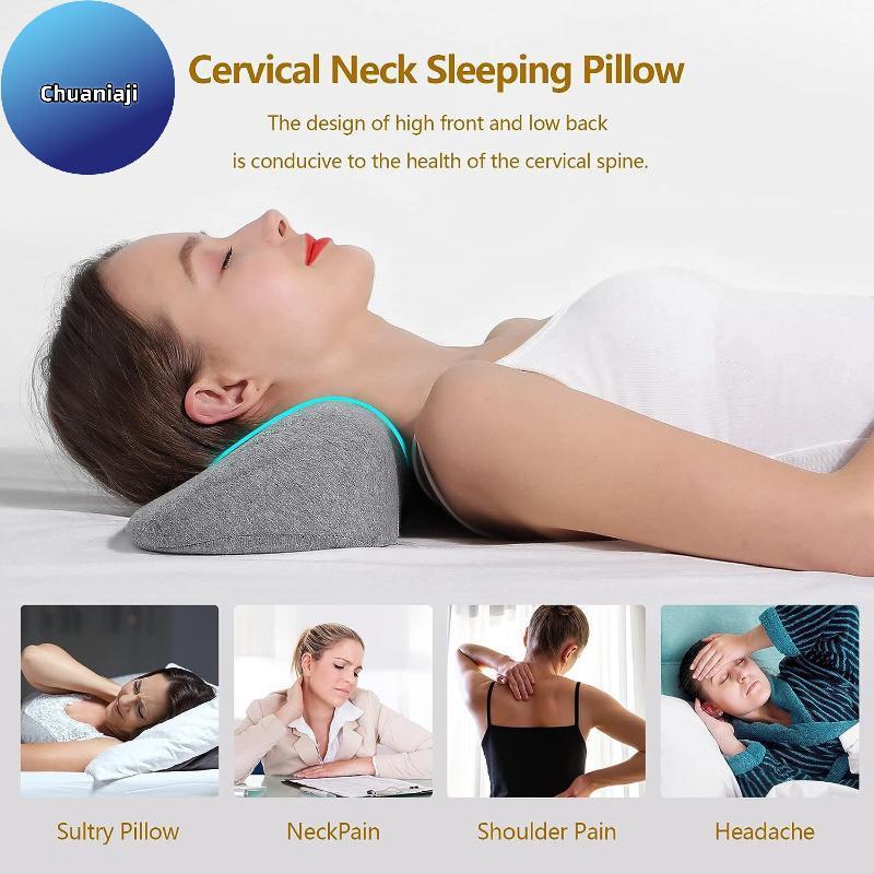 Chuaniaji Travesseiro Cervical Espuma De Memória Contorno Cama Travesseiros Para Dormir Lateral Ergonômico Ortopédico De