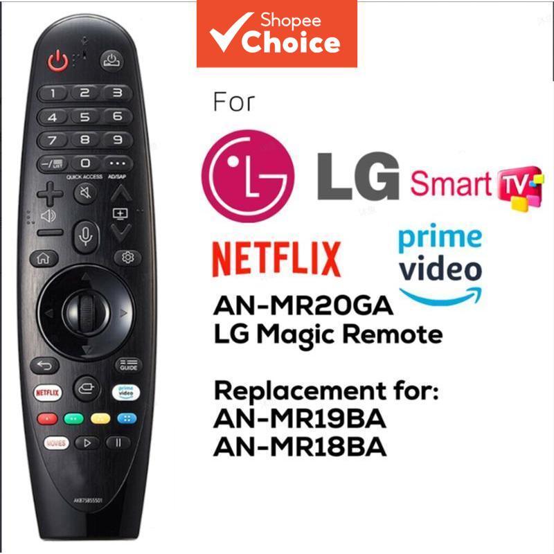  Controle remoto mágico LG AN-MR20GA com comando de voz e ponteiro, Netflix, Prime Video, AKB75855505