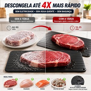 Tabua Magica Descongelar Rápido Carne Alimentos Defrost Express Tech Bandeja Travessa