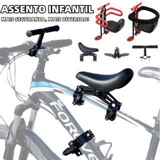 Assento dianteiro para bicicleta de montanha infantil, acessórios para selim infantil de liberação rápida