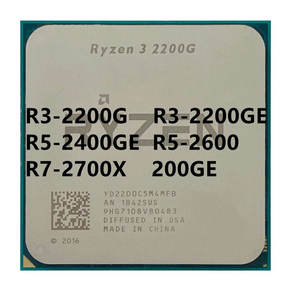 Ryzen R3-2200G 2200GE R5-2400GE R5-2600 R7-2700X 200GE CPU Processador Soquete AM4