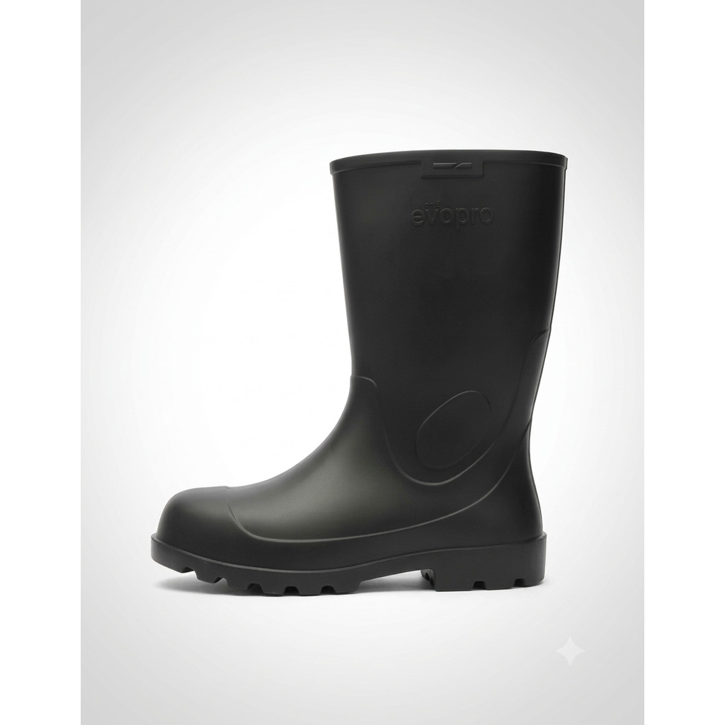 Bota Impermeável Preta EVA Antiderrapante Ultraleve Cano Médio Galocha Trabalho Industrial Frigorífico EPI Com CA — imagem 2 de 2