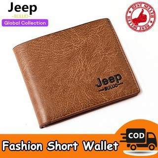 Carteira Clássica de Couro para Cartões de Crédito/ID da Jeep para Homens U4VD NJXX